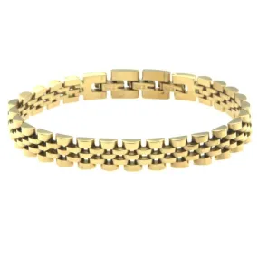 Bracciale Uomo in acciaio dorato maglia jubilee