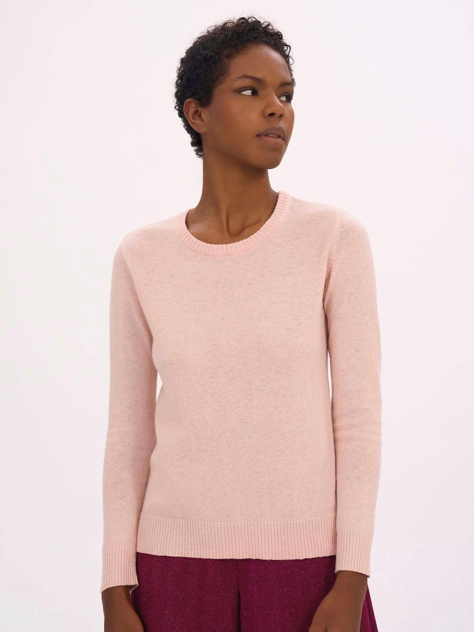 Maglia girocollo in filato Nice Wool - Nero